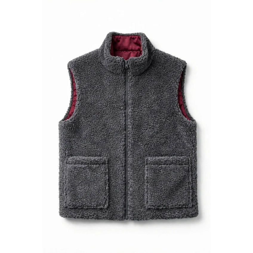 Woolen Unisex Vest - Dark grey-0
