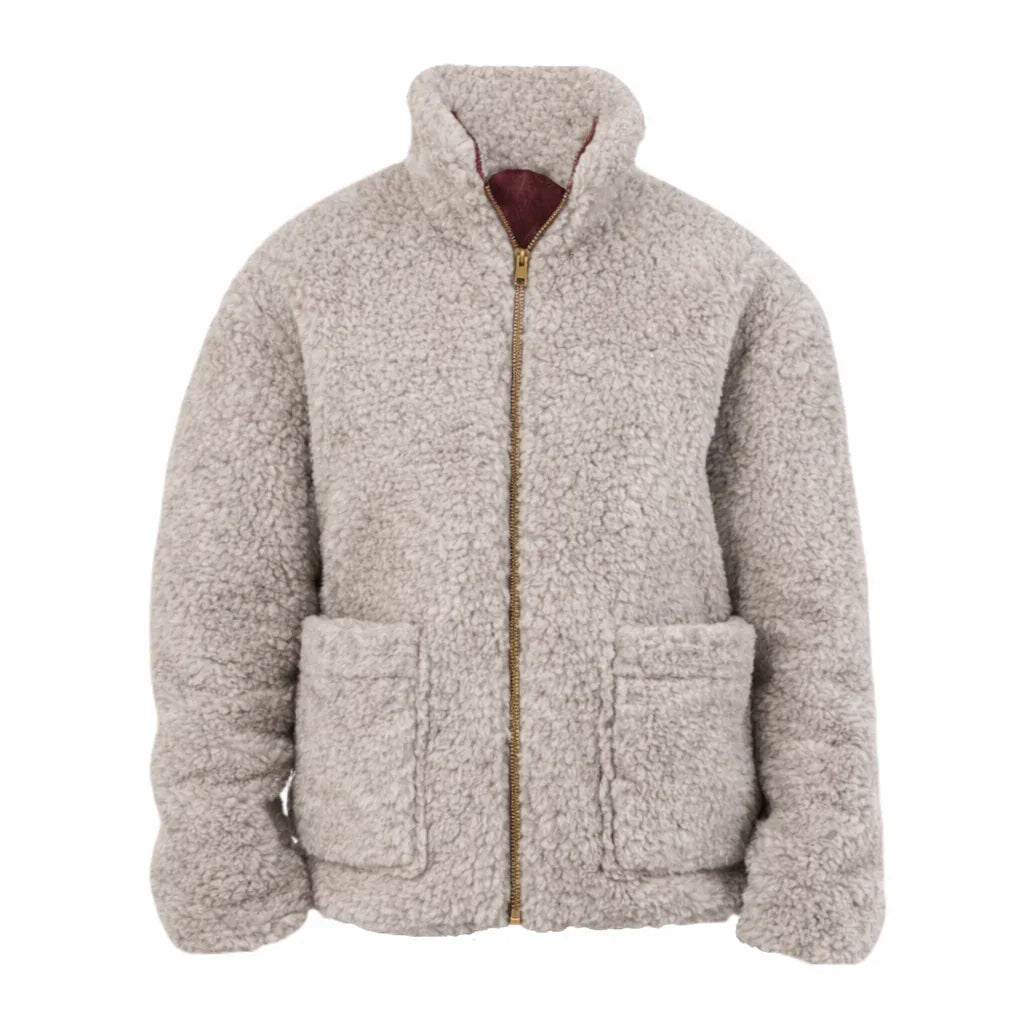 Men's Oversized Wool Jacket - Beige-0