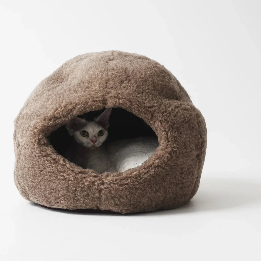 Nest Natural Woolen Pet Bed - Beige-3