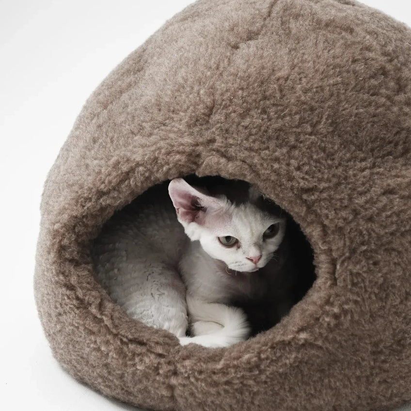 Nest Natural Woolen Pet Bed - Beige-0