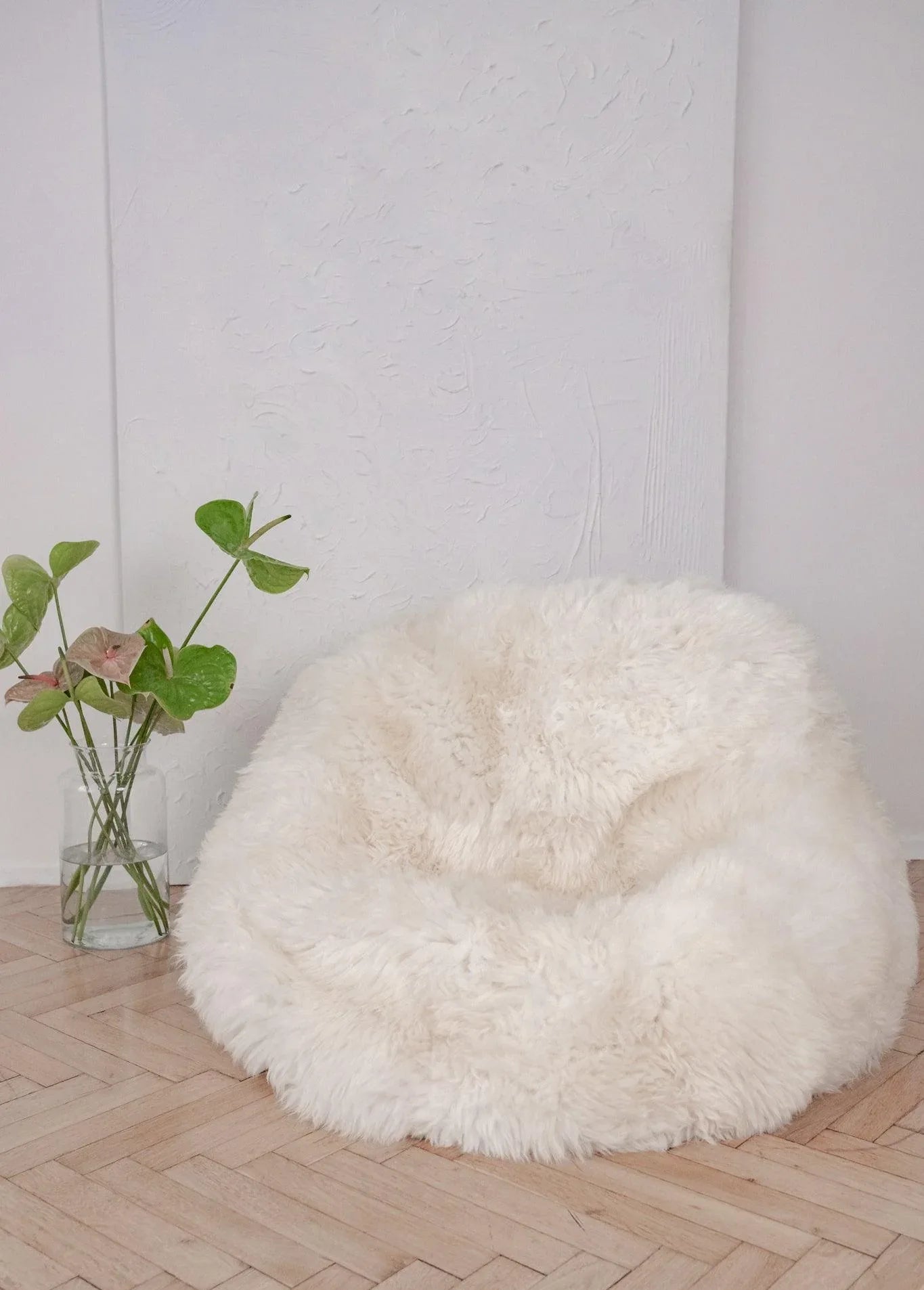 Natural Sheepskin Beanbag - White-0