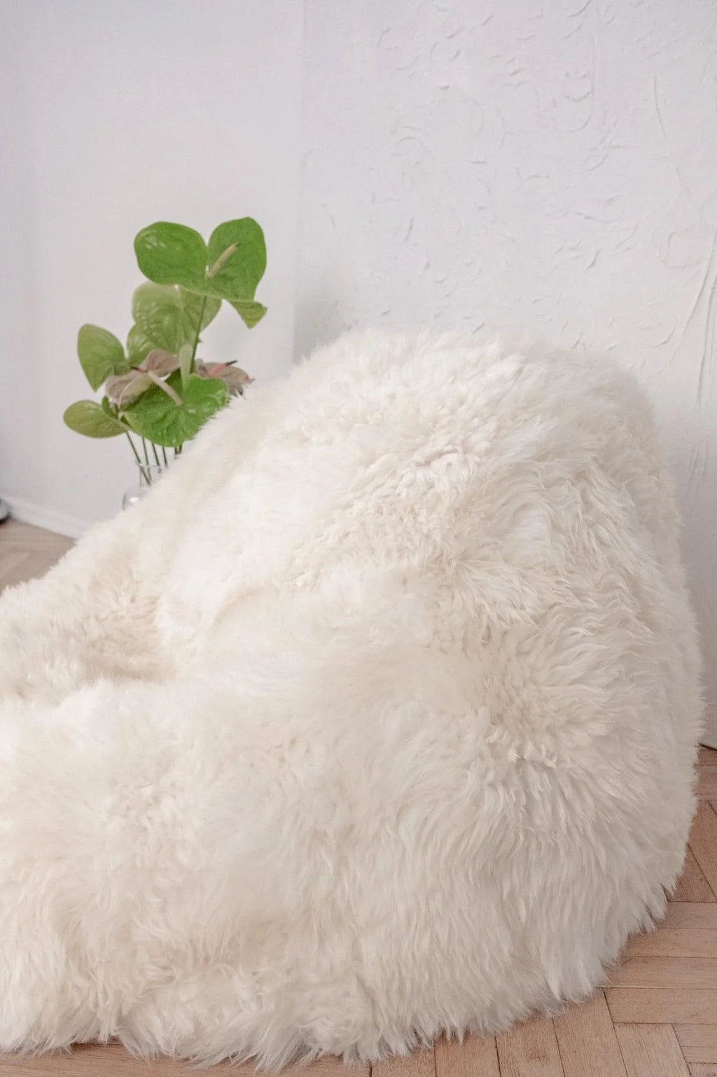 Natural Sheepskin Beanbag - White-1
