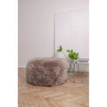 Natural Sheepskin Pouf / Ottoman - Greige-0