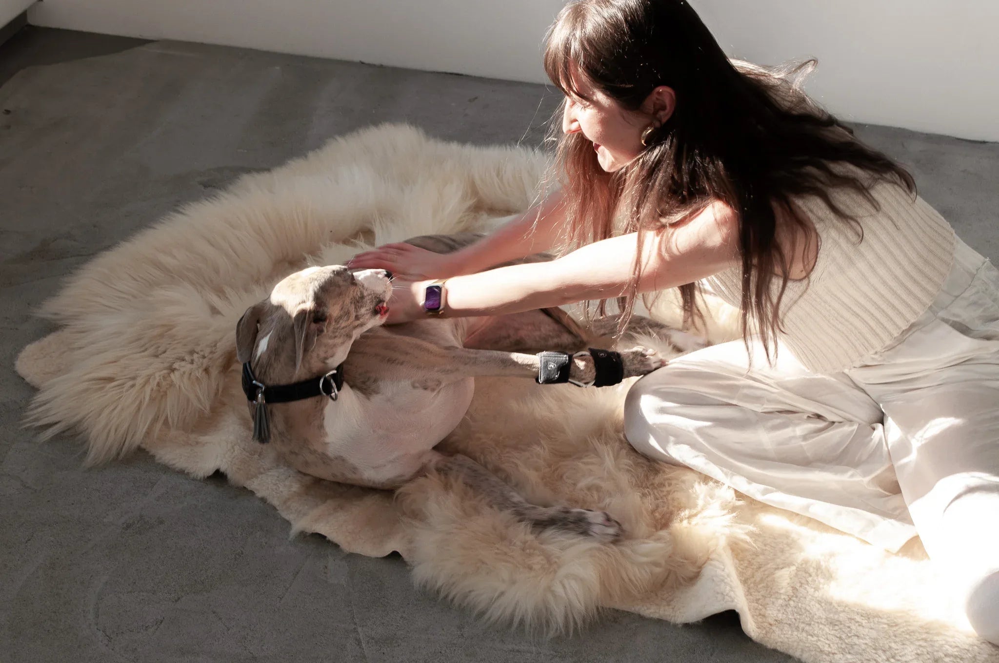 Natural Sheepskin Ivory Carpet - Irregular-3