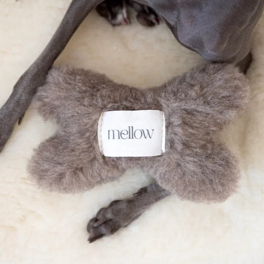 Natural Woolen Dog Toy - Bone - Beige-0