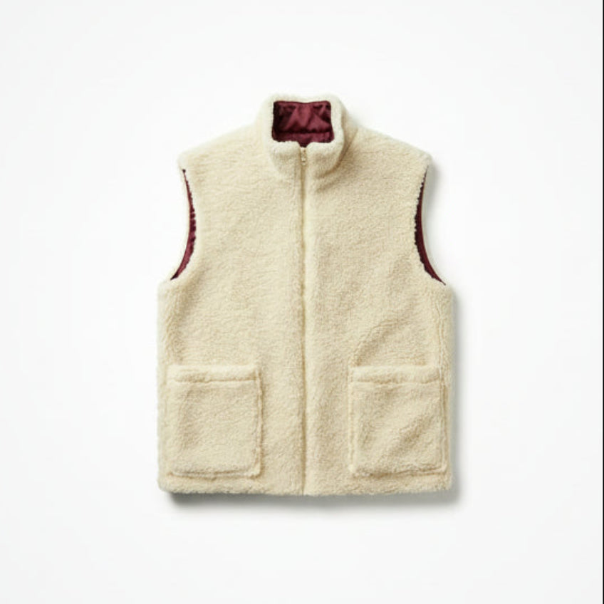 Woolen Unisex Vest - White-0