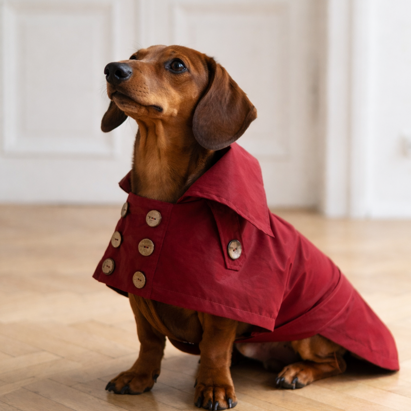 Refined Dog Trench — Burgundy