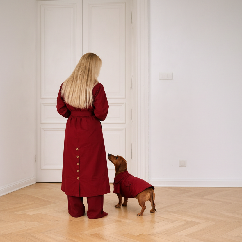 Refined Dog Trench — Burgundy