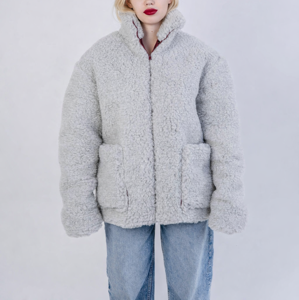 Oversized Wool Jacket — Beige