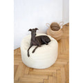 Oval Natural Wool Pet Bed - White-0