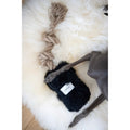 Natural Sheepskin Dog Tug Toy - Black-0