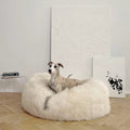 Oval Natural Sheepskin Bed - White-0