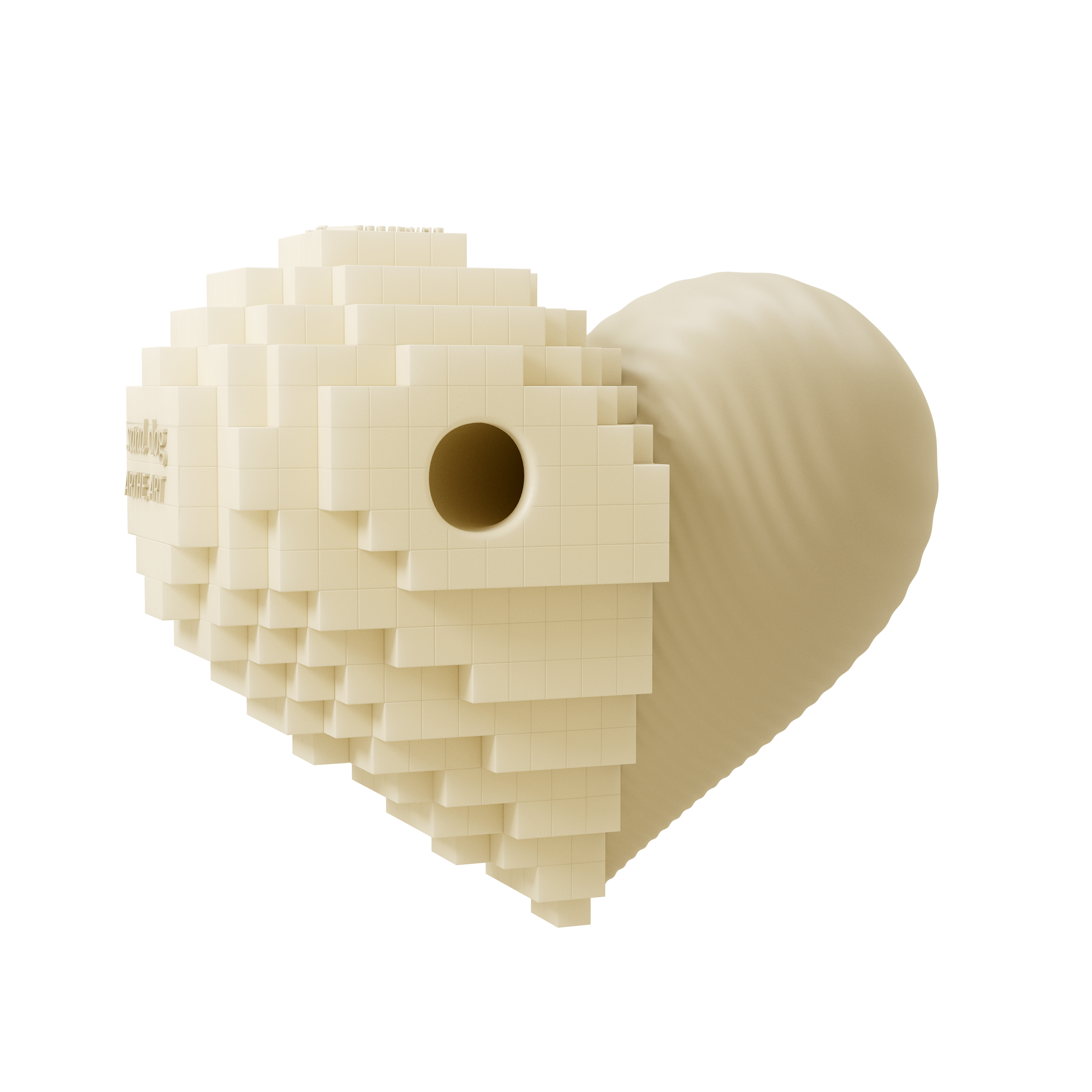 Sculpted Heart Toy — Ivory