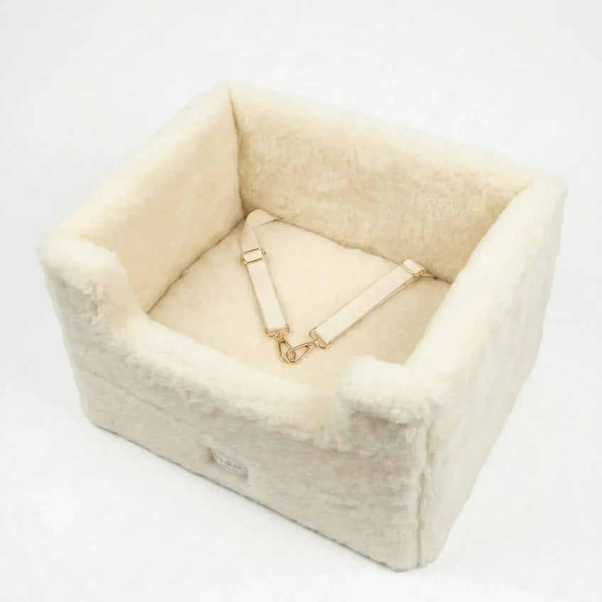 Natural Wool Dog Carrier - White-1