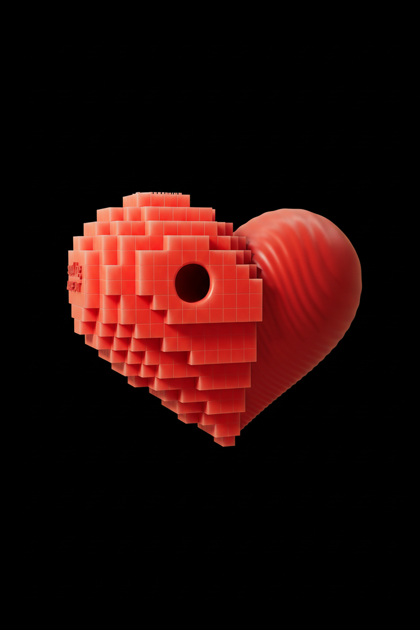 Sculpted Heart Toy — Red